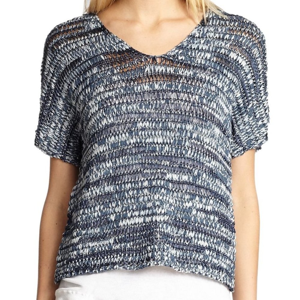 EILEEN FISHER Brushstroke V-Neck Knit Top